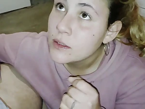 Blonde Latina mamada Casera takes on a huge load in the Ba&ntilde;o of EsposaOculta - White Skin,