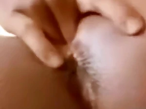 Cute Felonious teen fingers myself close-up in English mistiness